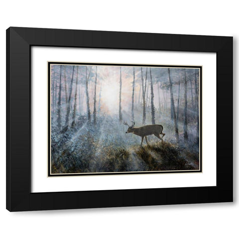 Deer Path IV Black Modern Wood Framed Art Print with Double Matting by Lynnsy, B.