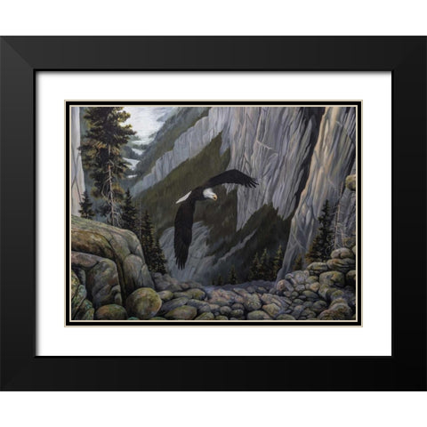 Soaring High I Black Modern Wood Framed Art Print with Double Matting by Lynnsy, B.