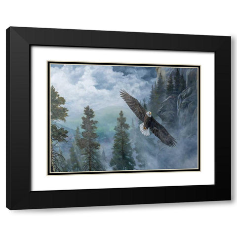 Soaring High II Black Modern Wood Framed Art Print with Double Matting by Lynnsy, B.