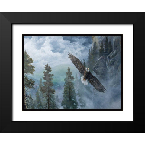 Soaring High II Black Modern Wood Framed Art Print with Double Matting by Lynnsy, B.