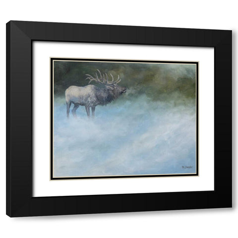 Elk Journey II Black Modern Wood Framed Art Print with Double Matting by Lynnsy, B.