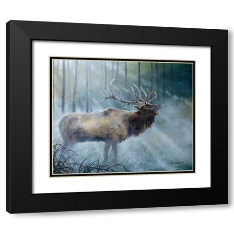 Elk Journey III Black Modern Wood Framed Art Print with Double Matting by Lynnsy, B.