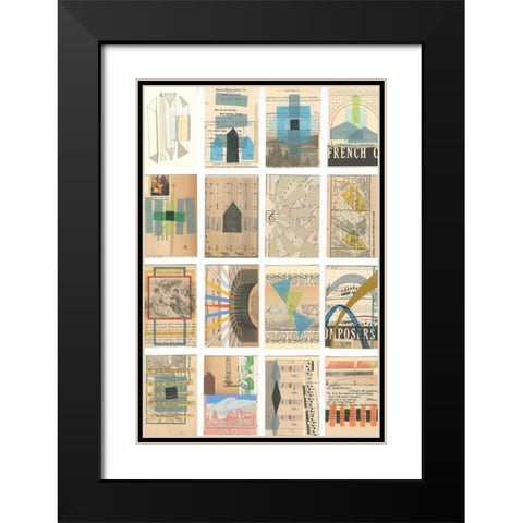 Mid Century Grid I Black Modern Wood Framed Art Print with Double Matting by Galapon, Nikki
