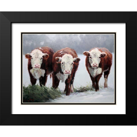 Winter Shadows Black Modern Wood Framed Art Print with Double Matting by Hawley, Carolyne