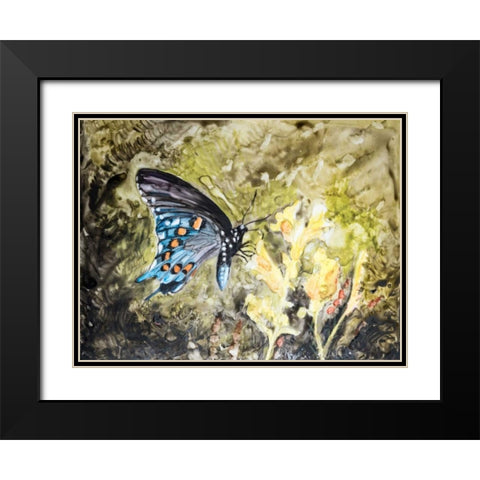 Butterfly in Nature I Black Modern Wood Framed Art Print with Double Matting by Lynnsy, B.