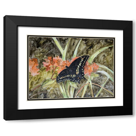 Butterfly in Nature III Black Modern Wood Framed Art Print with Double Matting by Lynnsy, B.