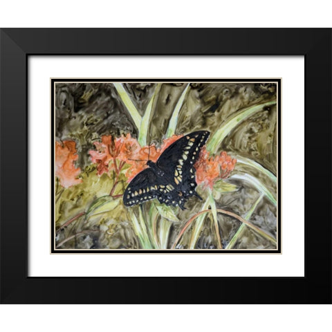 Butterfly in Nature III Black Modern Wood Framed Art Print with Double Matting by Lynnsy, B.
