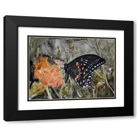 Butterfly in Nature IV Black Modern Wood Framed Art Print with Double Matting by Lynnsy, B.
