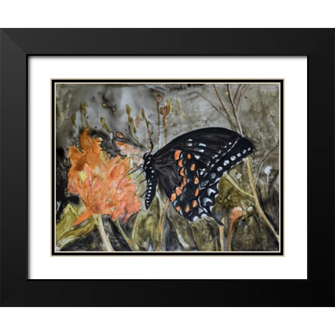 Butterfly in Nature IV Black Modern Wood Framed Art Print with Double Matting by Lynnsy, B.