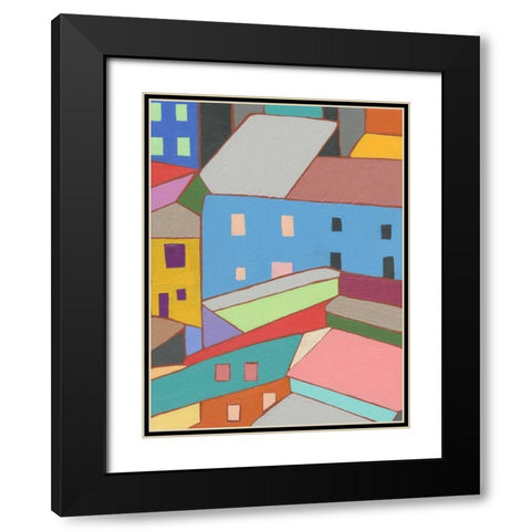 Rooftops in Color I Black Modern Wood Framed Art Print with Double Matting by Galapon, Nikki