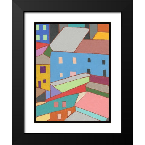 Rooftops in Color I Black Modern Wood Framed Art Print with Double Matting by Galapon, Nikki