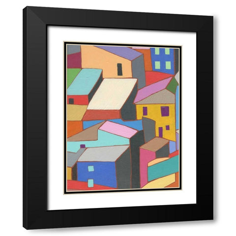 Rooftops in Color II Black Modern Wood Framed Art Print with Double Matting by Galapon, Nikki