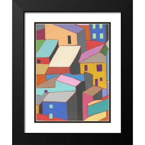 Rooftops in Color II Black Modern Wood Framed Art Print with Double Matting by Galapon, Nikki