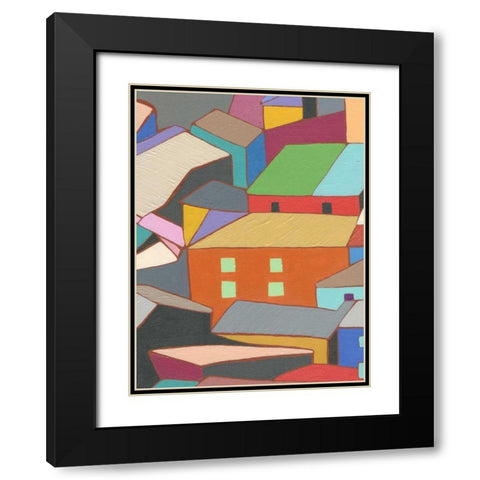 Rooftops in Color III Black Modern Wood Framed Art Print with Double Matting by Galapon, Nikki
