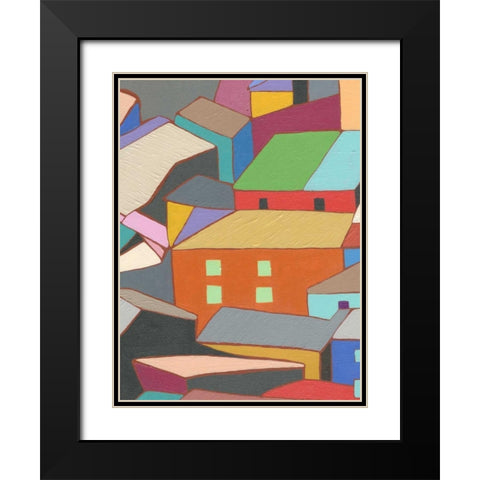 Rooftops in Color III Black Modern Wood Framed Art Print with Double Matting by Galapon, Nikki