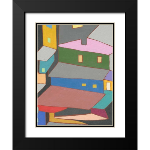 Rooftops in Color IV Black Modern Wood Framed Art Print with Double Matting by Galapon, Nikki