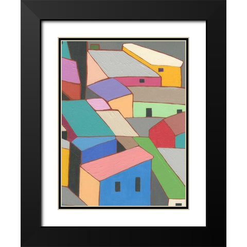 Rooftops in Color VII Black Modern Wood Framed Art Print with Double Matting by Galapon, Nikki