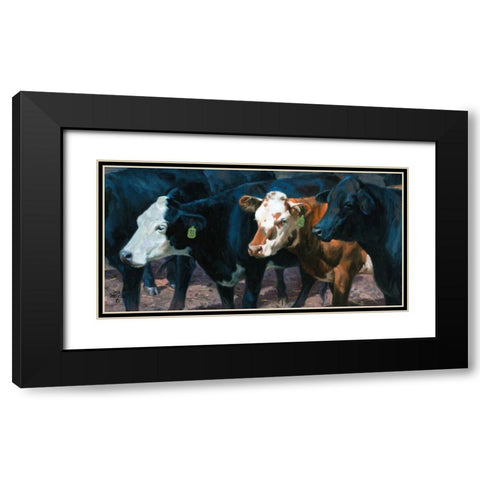 The Gossips Black Modern Wood Framed Art Print with Double Matting by Sorenson, Jack
