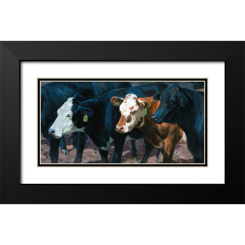 The Gossips Black Modern Wood Framed Art Print with Double Matting by Sorenson, Jack