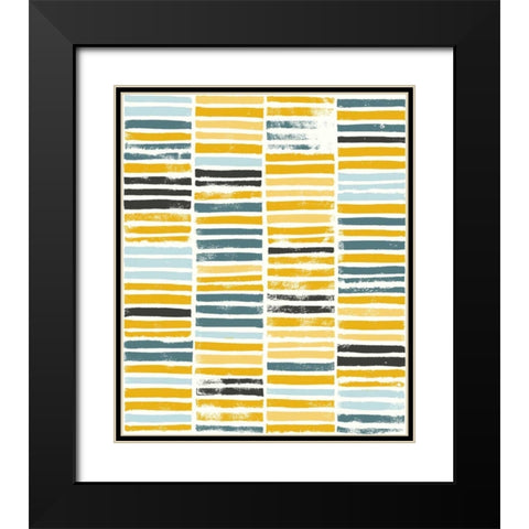 Saffron Block Print I Black Modern Wood Framed Art Print with Double Matting by Popp, Grace