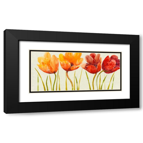 Row of Tulips I Black Modern Wood Framed Art Print with Double Matting by OToole, Tim