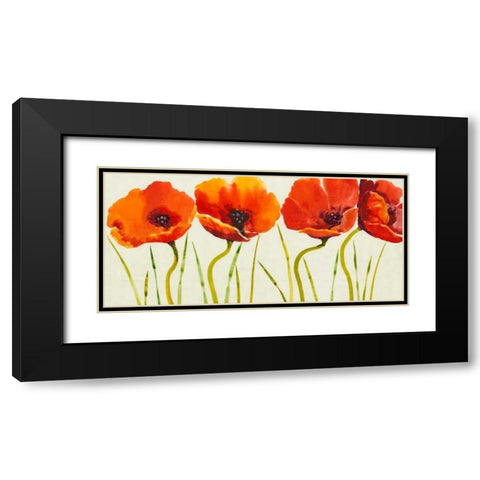 Row of Tulips II Black Modern Wood Framed Art Print with Double Matting by OToole, Tim