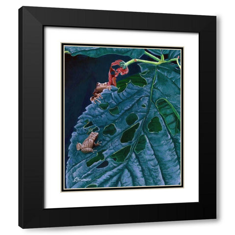 Spring Peepers I Black Modern Wood Framed Art Print with Double Matting by Szatkowski, Fred