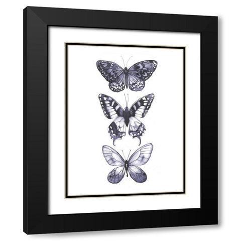 Monochrome Butterflies I Black Modern Wood Framed Art Print with Double Matting by Popp, Grace