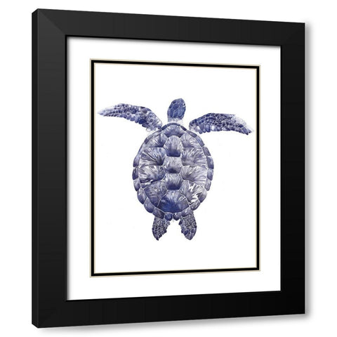 Marine Turtle I Black Modern Wood Framed Art Print with Double Matting by Popp, Grace