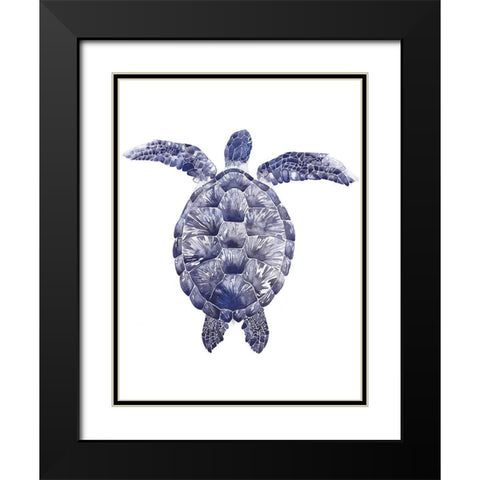 Marine Turtle I Black Modern Wood Framed Art Print with Double Matting by Popp, Grace