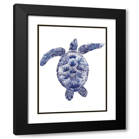 Marine Turtle II Black Modern Wood Framed Art Print with Double Matting by Popp, Grace