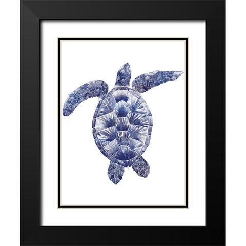Marine Turtle II Black Modern Wood Framed Art Print with Double Matting by Popp, Grace