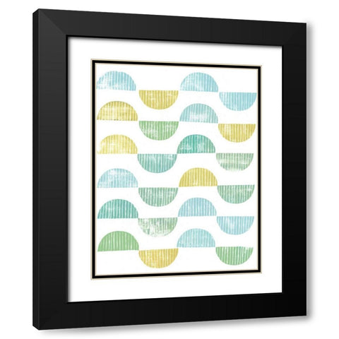 Semi Circle Block Print I Black Modern Wood Framed Art Print with Double Matting by Popp, Grace