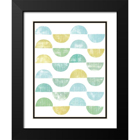 Semi Circle Block Print I Black Modern Wood Framed Art Print with Double Matting by Popp, Grace