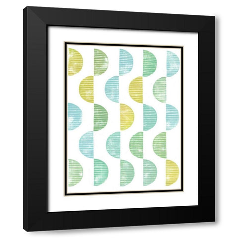 Semi Circle Block Print II Black Modern Wood Framed Art Print with Double Matting by Popp, Grace