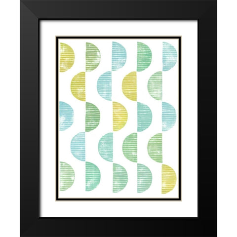 Semi Circle Block Print II Black Modern Wood Framed Art Print with Double Matting by Popp, Grace