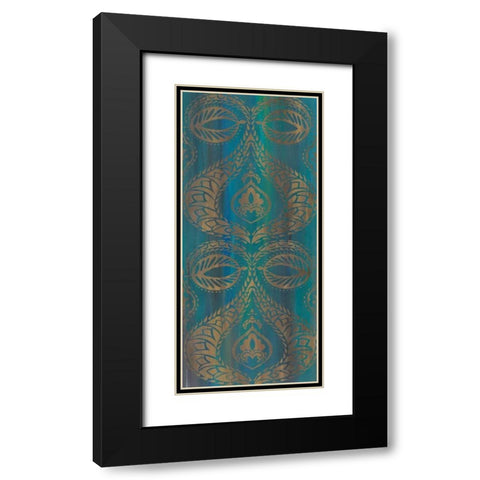 Blue Arabesque I Black Modern Wood Framed Art Print with Double Matting by Zarris, Chariklia