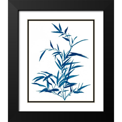 Indigo Botanica II Black Modern Wood Framed Art Print with Double Matting by McCavitt, Naomi