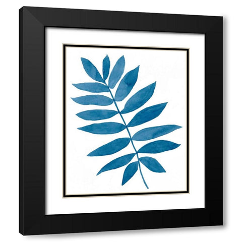 Indigo Botanica V Black Modern Wood Framed Art Print with Double Matting by McCavitt, Naomi
