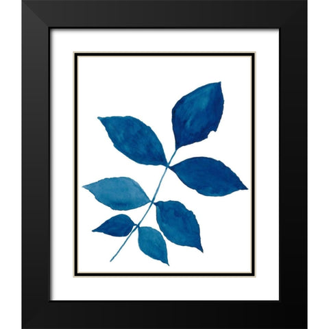 Indigo Botanica VI Black Modern Wood Framed Art Print with Double Matting by McCavitt, Naomi