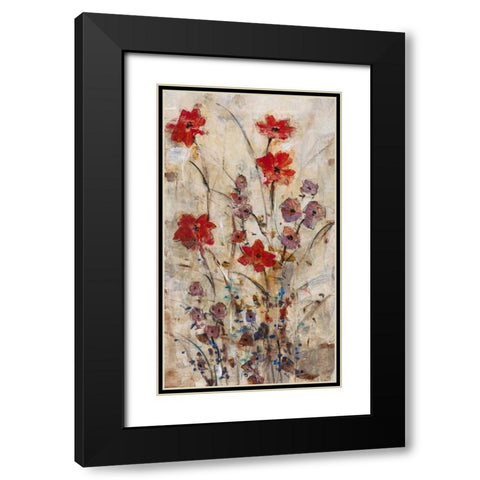 Floral Wash I Black Modern Wood Framed Art Print with Double Matting by OToole, Tim