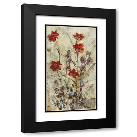 Floral Wash I Black Modern Wood Framed Art Print with Double Matting by OToole, Tim