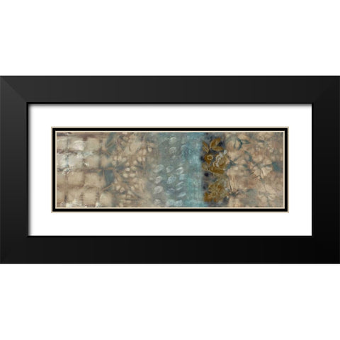 Shibori Panel II Black Modern Wood Framed Art Print with Double Matting by Zarris, Chariklia