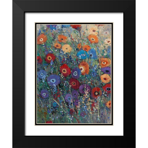 Flower Patch I Black Modern Wood Framed Art Print with Double Matting by OToole, Tim