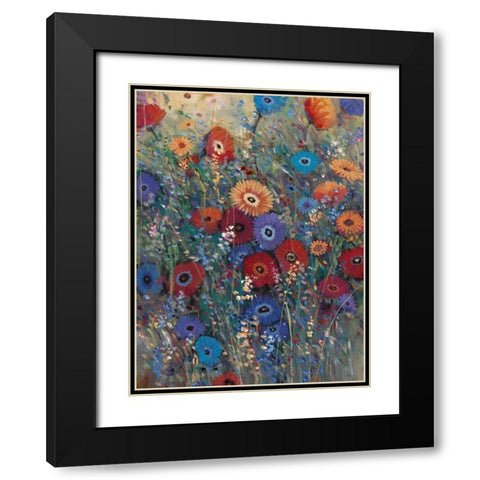 Flower Patch II Black Modern Wood Framed Art Print with Double Matting by OToole, Tim