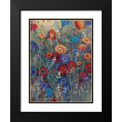 Flower Patch II Black Modern Wood Framed Art Print with Double Matting by OToole, Tim