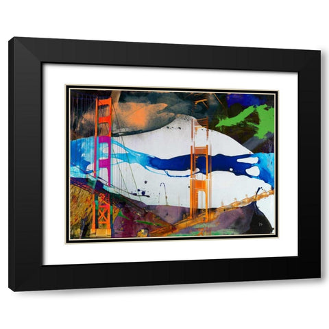 San Francisco Bridge Abstract I Black Modern Wood Framed Art Print with Double Matting by Jasper, Sisa