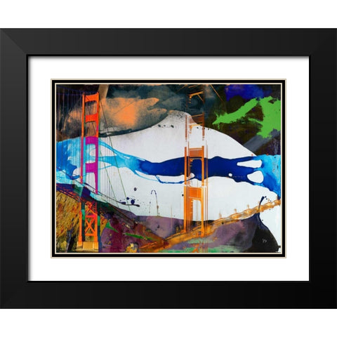 San Francisco Bridge Abstract I Black Modern Wood Framed Art Print with Double Matting by Jasper, Sisa