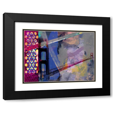 San Francisco Bridge Abstract II Black Modern Wood Framed Art Print with Double Matting by Jasper, Sisa