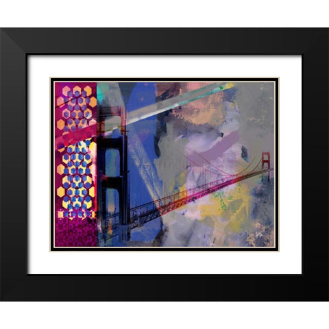 San Francisco Bridge Abstract II Black Modern Wood Framed Art Print with Double Matting by Jasper, Sisa